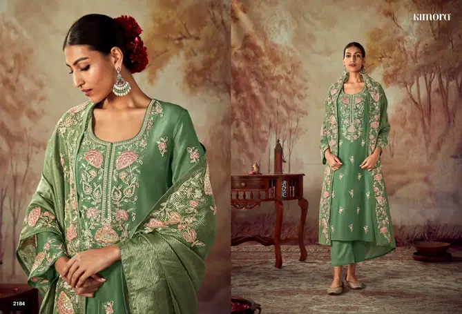 Shahi By Kimora Russian Silk With Embroidery Designer Salwar Suits Wholesale Market In Surat